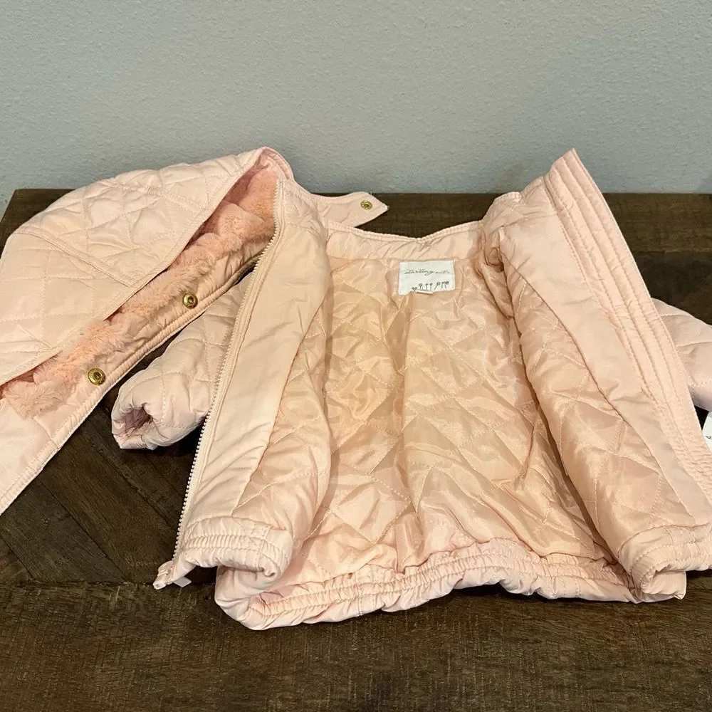 Infant Girl Puffer Coat‎ Pink 3 month
